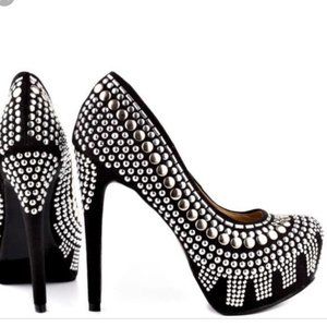 FINAL PRICE: Two Lips Studlee Black High Heel Shoe